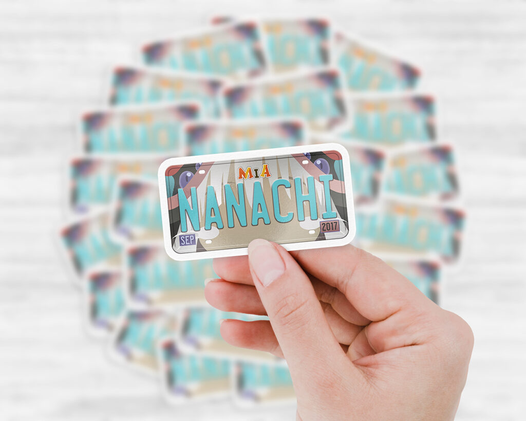 Nanachi license plate sticker
