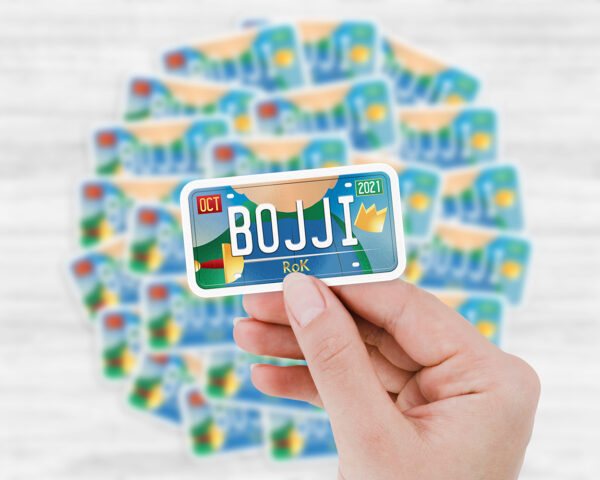 Bojji license plate sticker