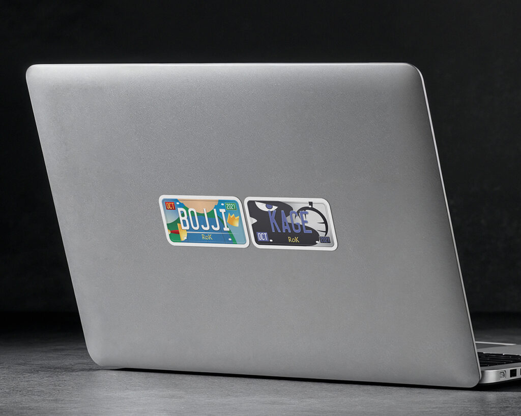 Collection of Ranking of Kings anime characters license plate stickers