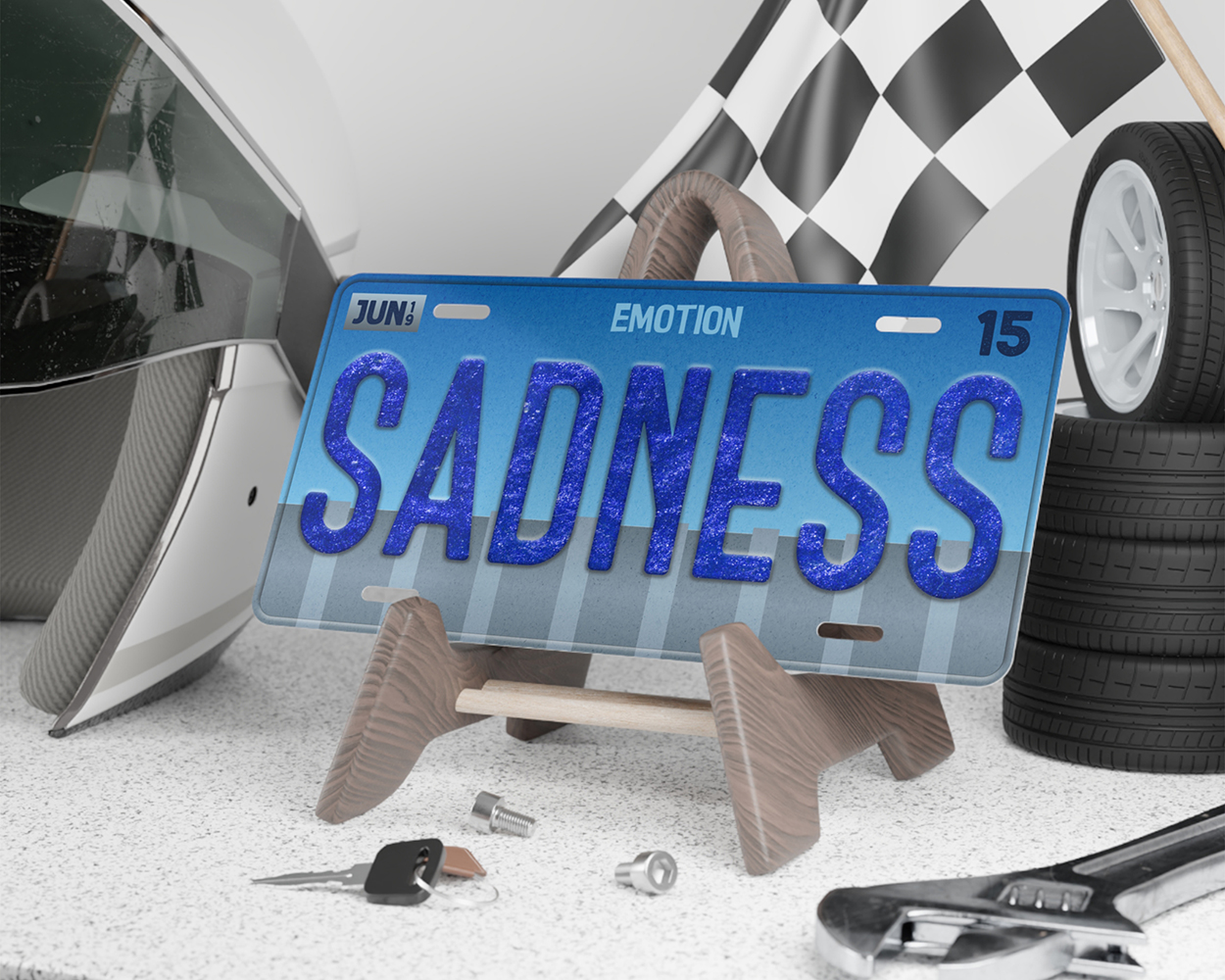 Sadness emotion license plate - Image 2