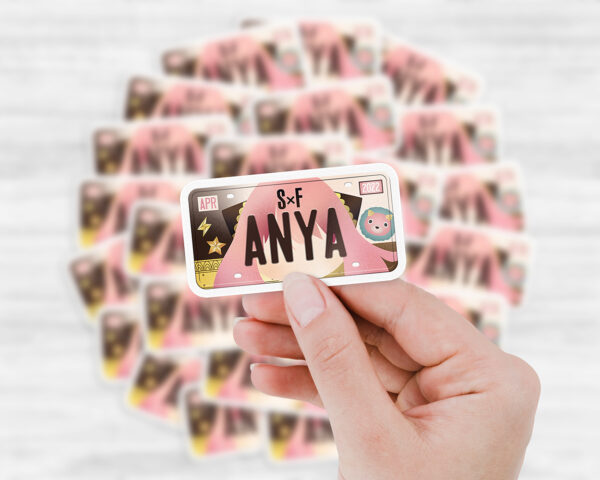 Anya Forger license plate sticker
