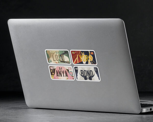 Collection of Spy Family anime characters license plate stickers