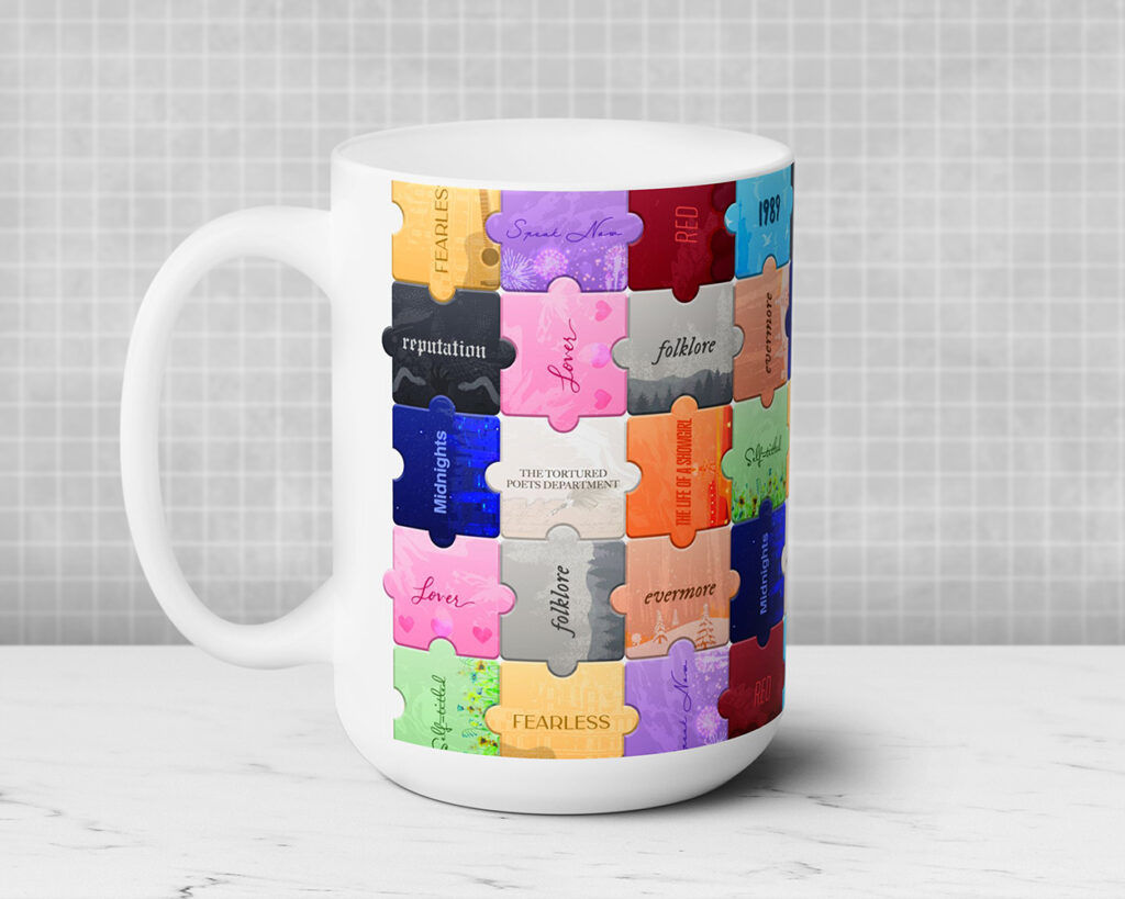 The Eras puzzles ceramic mug