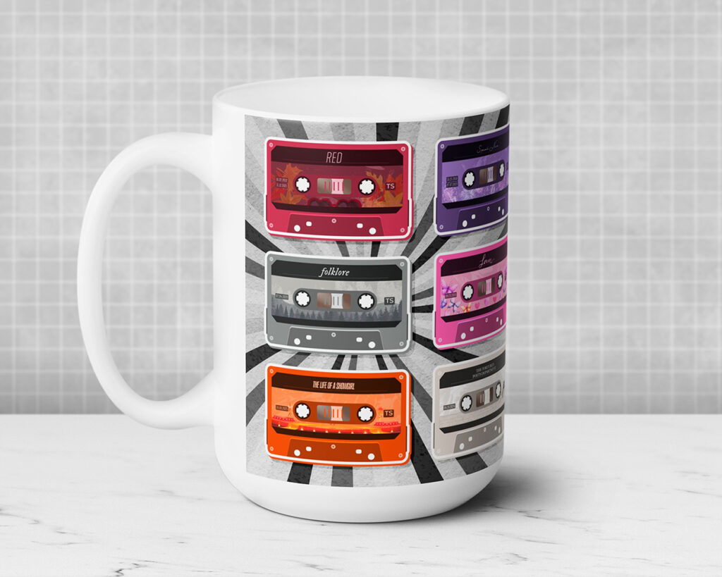 All eras vintage cassette tapes ceramic mug