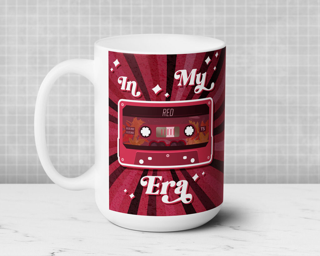 In my Red era vintage cassette tape ceramic mug