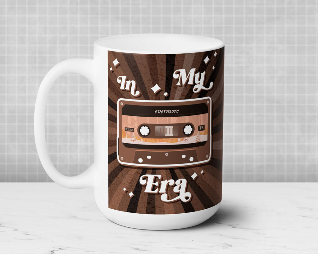 In my Evermore era vintage cassette tape ceramic mug