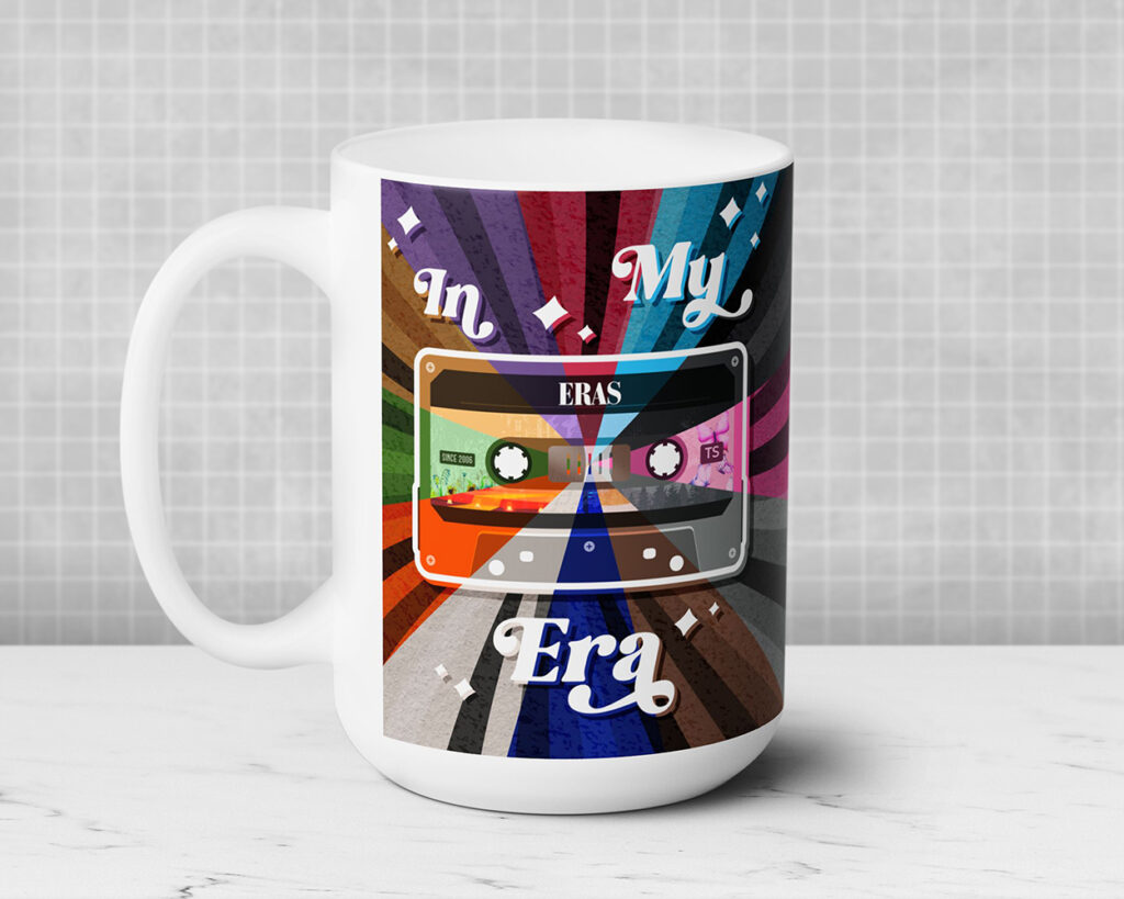 In my Eras era vintage cassette tape ceramic mug