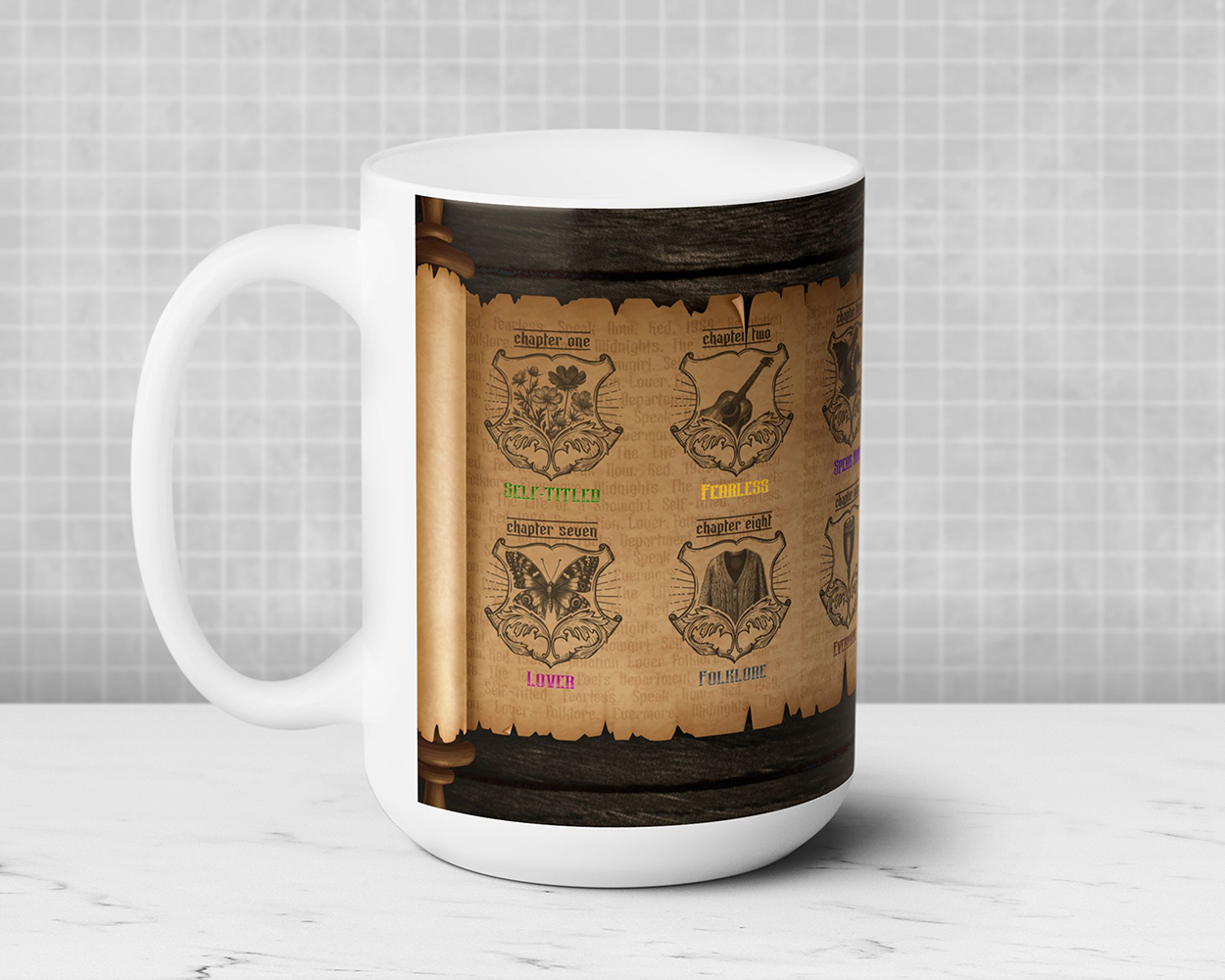 All eras medieval scroll ceramic mug
