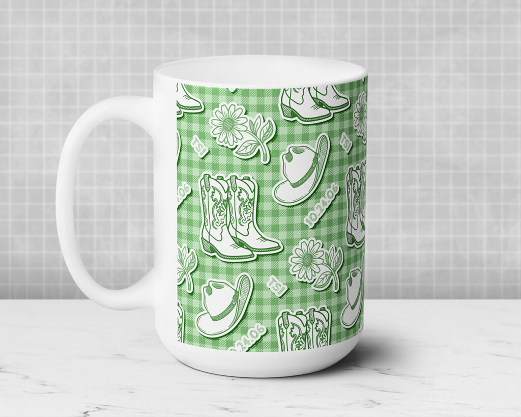 Self-titled era icon pattern ceramic mug