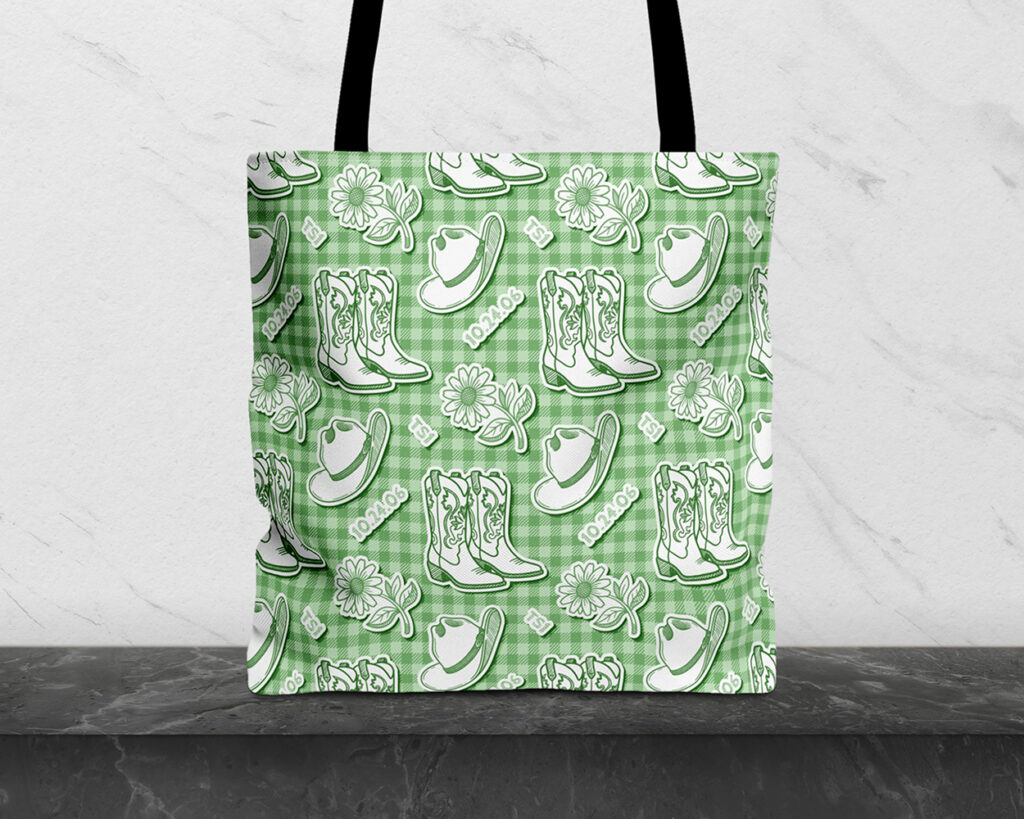 Self-titled era icon pattern tote bag