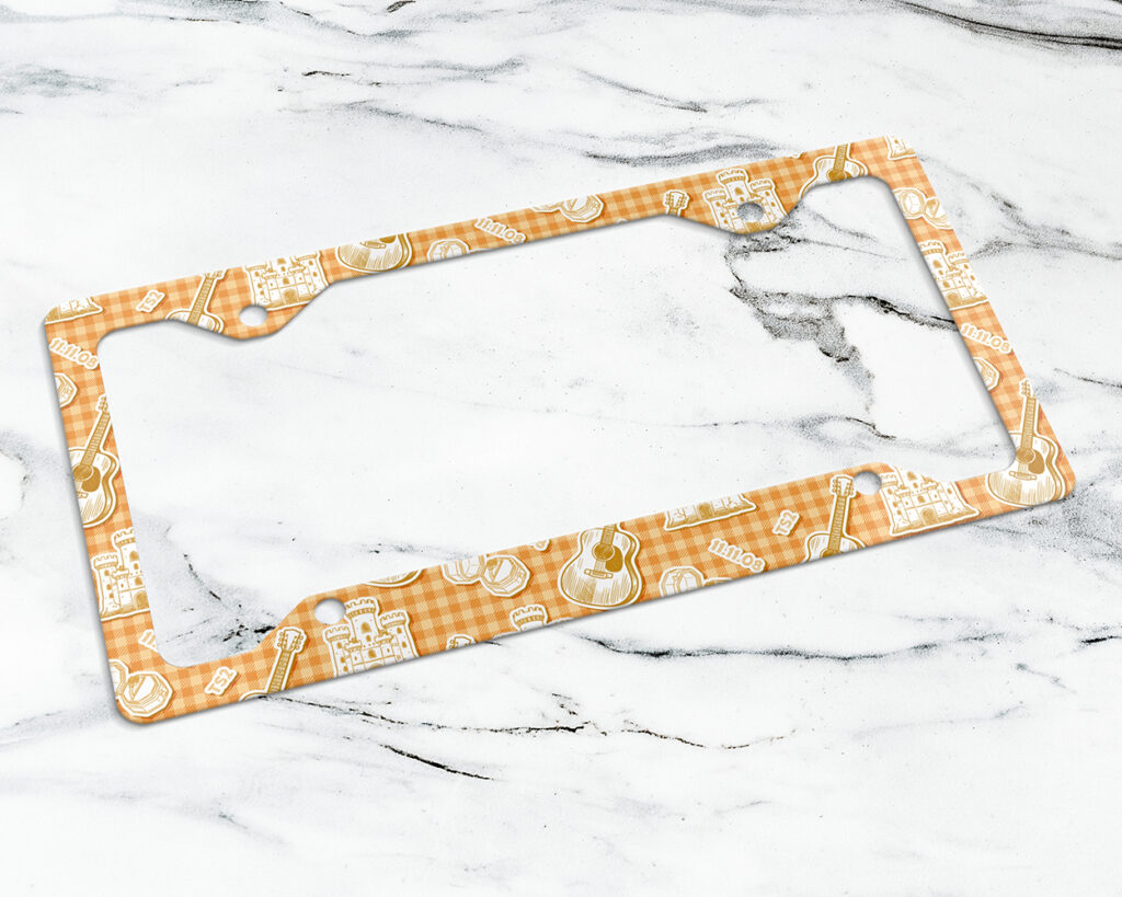 Fearless era icon pattern license plate frame