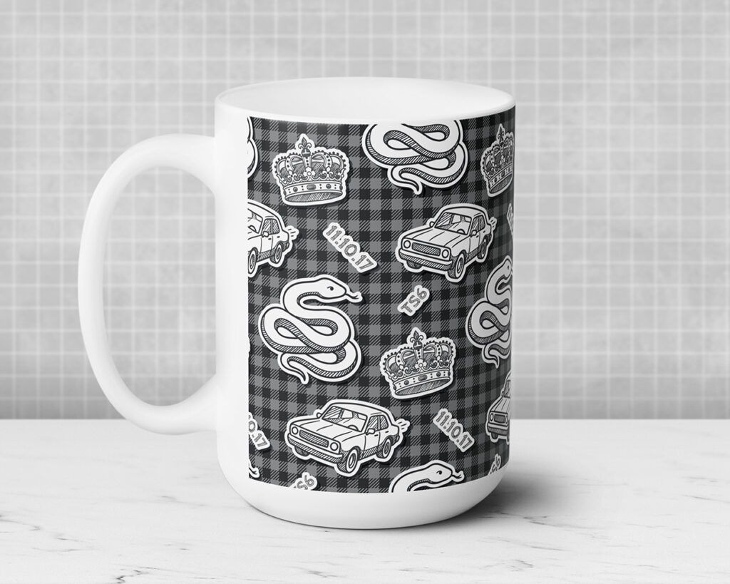 Reputation era icon pattern ceramic mug