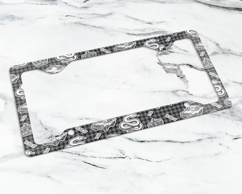 Reputation era icon pattern license plate frame